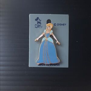 Vintage Disney Cinderella Pin in Blue and Gold